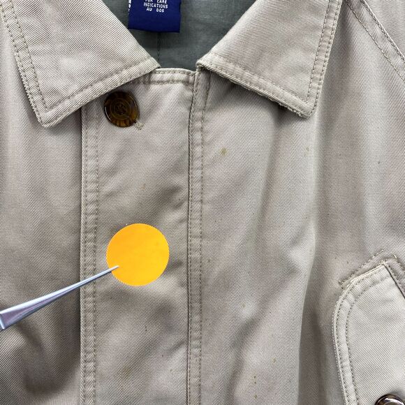 Vintage Gap Pea Coat Trench Jacket Mens Medium Beige Utility Barn Field Academia - Picture 3 of 12